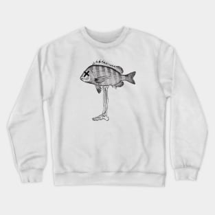 Fish with a skeleton leg Crewneck Sweatshirt